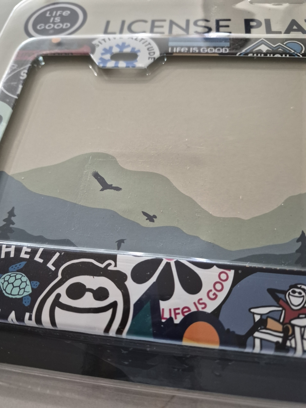 Life Is Good Multi-Color Sticker Border License Plate Frame - Picture 2 of 4